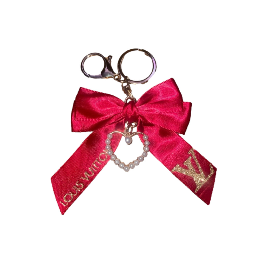 Red Bow Keychain/Bag Charm Handmade